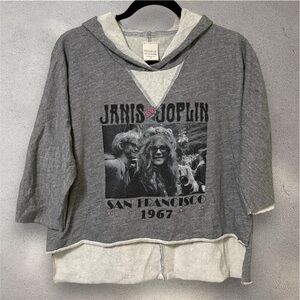 People of Leisure Janis Joplin San Francisco 1967 High Low Cropped Hoodie Small